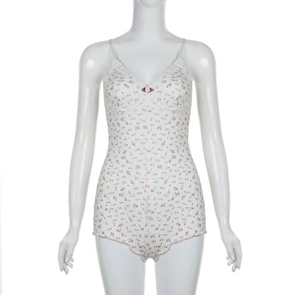 Floral Print V Neck Jumpsuit