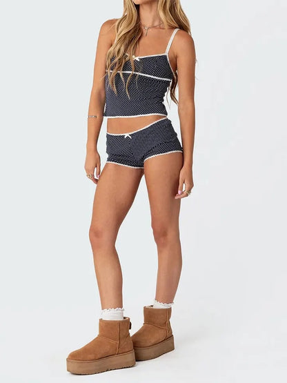 2PCS Polka Dot Pajama Set