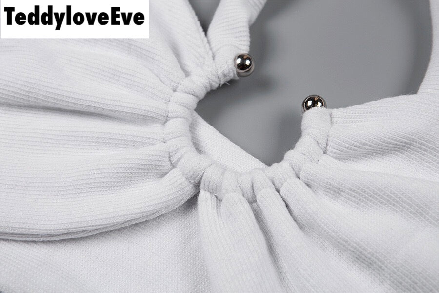 Cute Sexy Solid Color Metal Tube Strap Crop Top Camisole Shirt Tee T-shirt E-Girl Kawaii Korean Japanese Harajuku Chinese Retro Streetwear Aesthetic