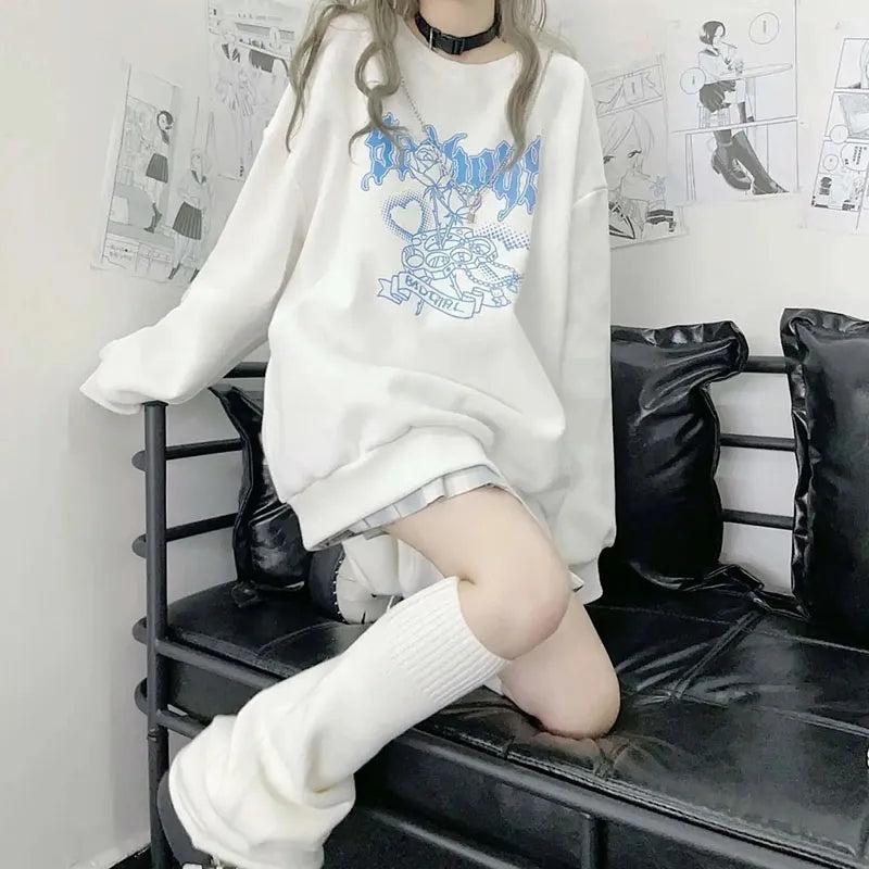 Knuckle Ring Bad Girl Print Sweater