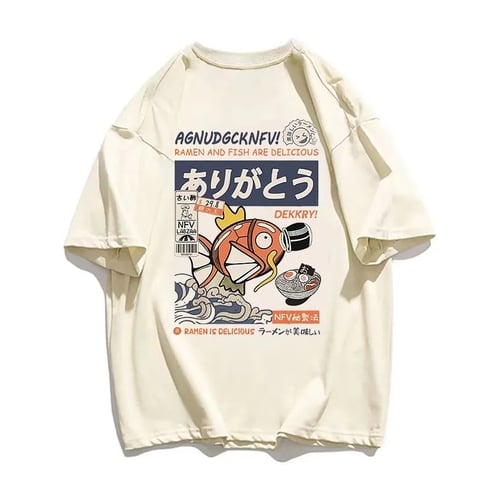 Japanese Fish Print Short Sleeve T-shirt