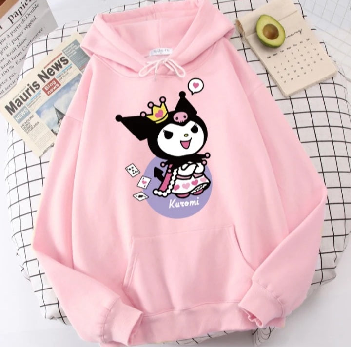 Cute Japanese Anime Cartoon Print Long Sleeve Hoodie