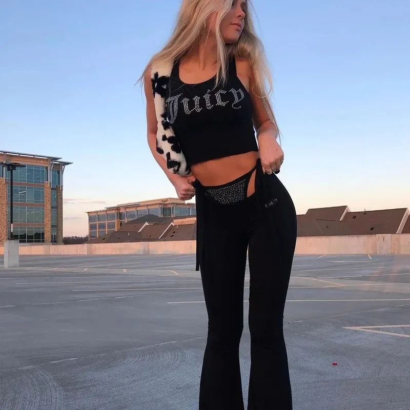 Pink Rhinestone Tank Top