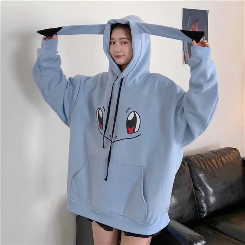 Cute Pikachu Anime Japanese Cartoon Sweater Pullover Hoodie Knit Sweatshirt E-Girl Kawaii Korean Japanese Harajuku Retro Streetwear Aesthetic