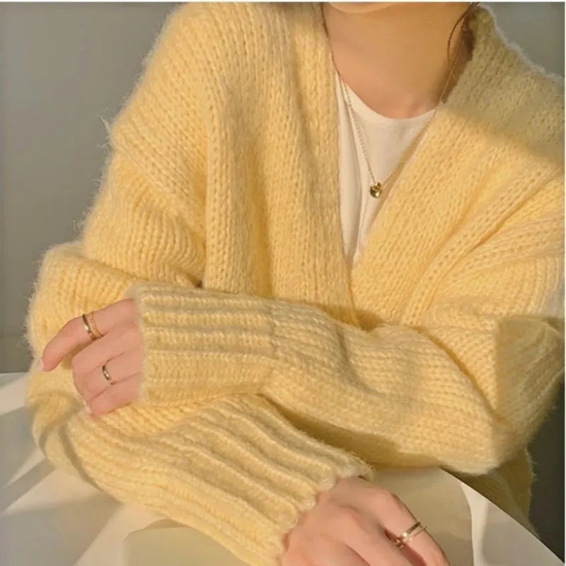 Yellow Loose Cardigan