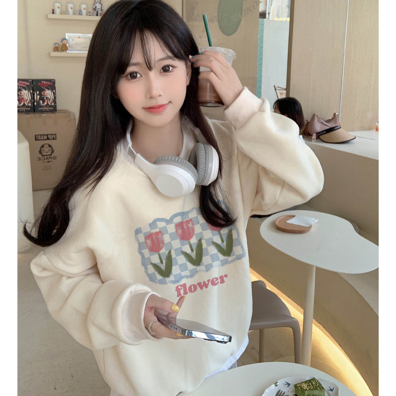 Tulip Flower Print Sweatshirt
