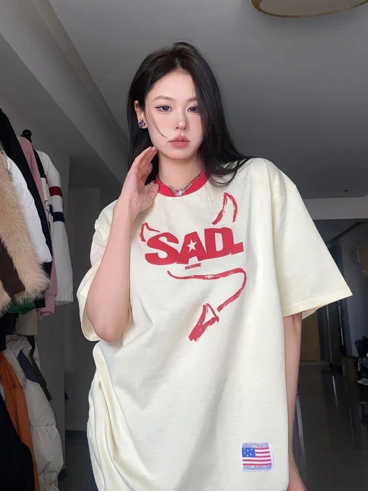 Demon Horn Oversized Graphic T-shirt