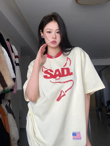 Demon Horn Oversized Graphic T-shirt