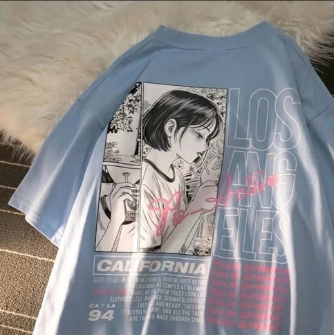 Cute Anime Girl Juice Box Cartoon Print Loose Oversize Short Sleeve T-shirt Punk Goth Aesthetic Casual Summer E-Girl Kawaii Korean Japanese Harajuku