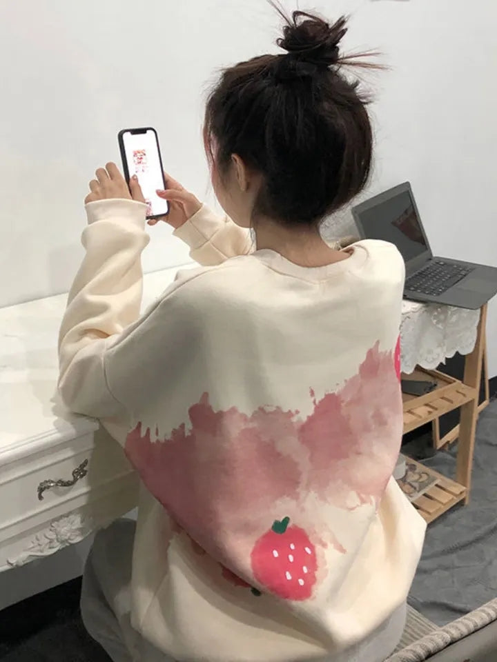Strawberry Print Sweatshirt