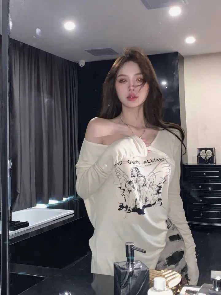 Fairy Graphic Print Long Sleeve T-shirt