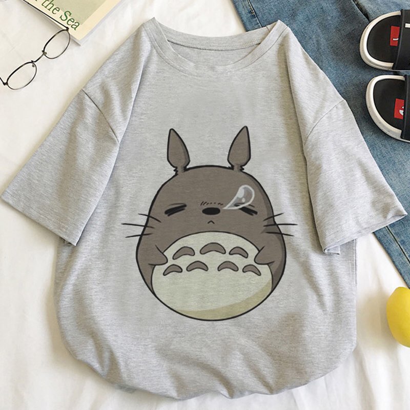 Cute Anime Sleeping Japanese Cartoon Print Cartoon Loose Short Sleeve T-shirt