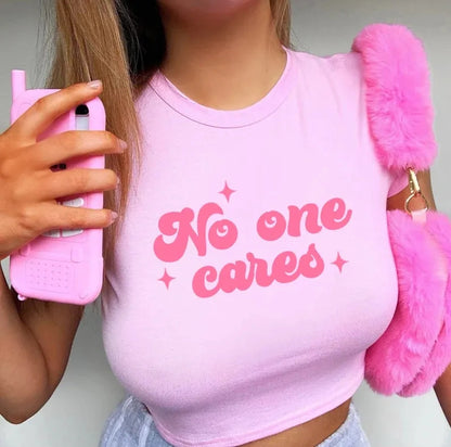Pink Letter Crop Top