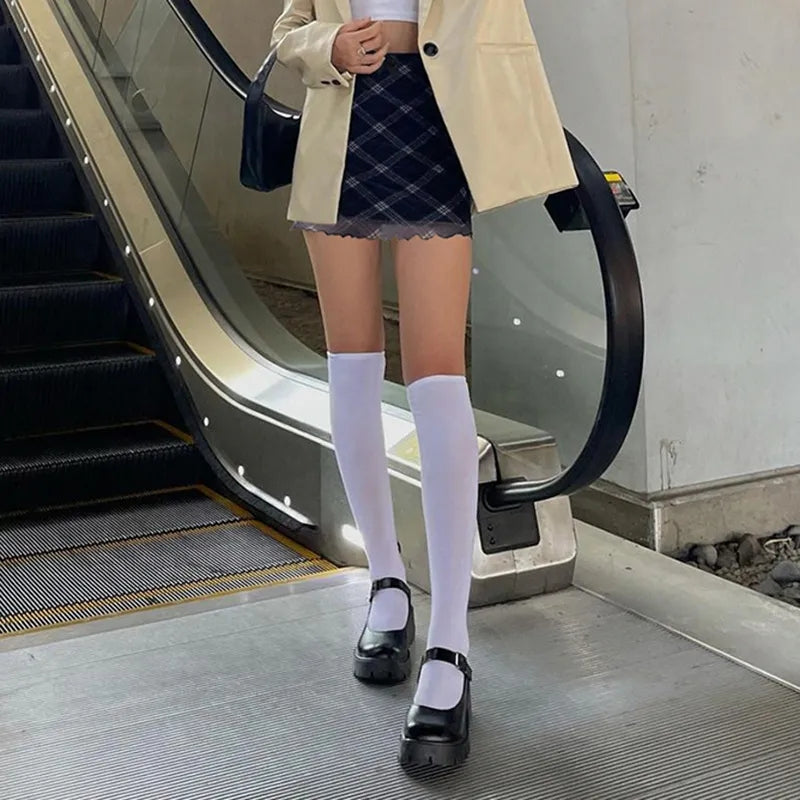 Vintage Plaid Double Layer Mesh Skirt