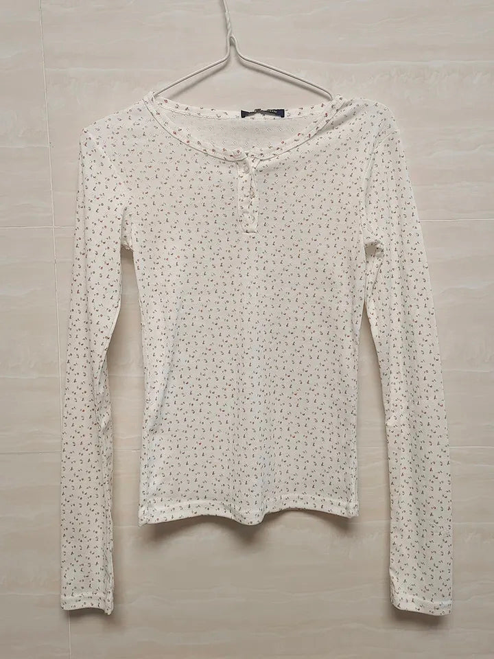 White Floral Long Sleeve Shirt