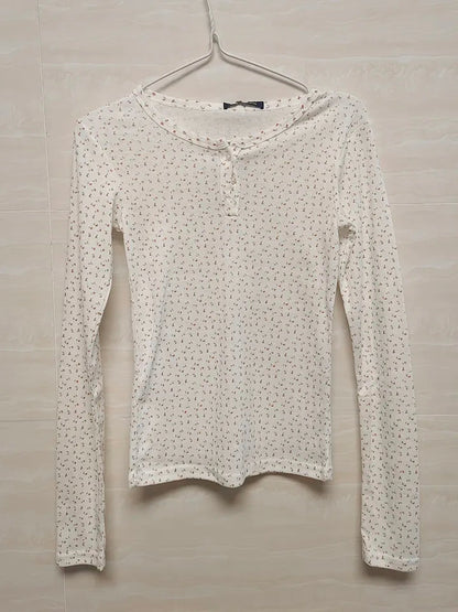 White Floral Long Sleeve Shirt