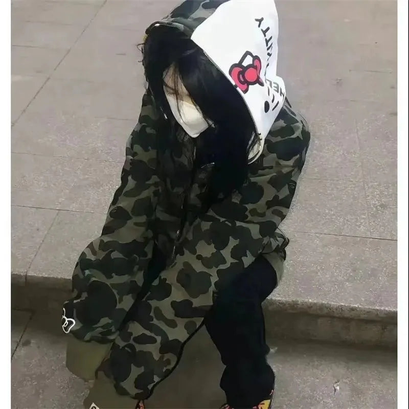 Kitty Cat Camouflage Hooded Sweatshirt