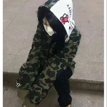 Kitty Cat Camouflage Hooded Sweatshirt