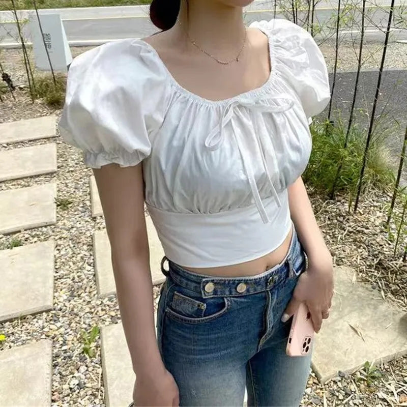 Pink Bow Short Sleeve Blouse