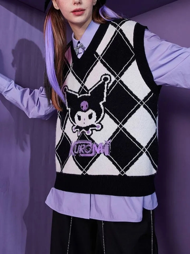 Japanese Anime Argyle Sweater Vest