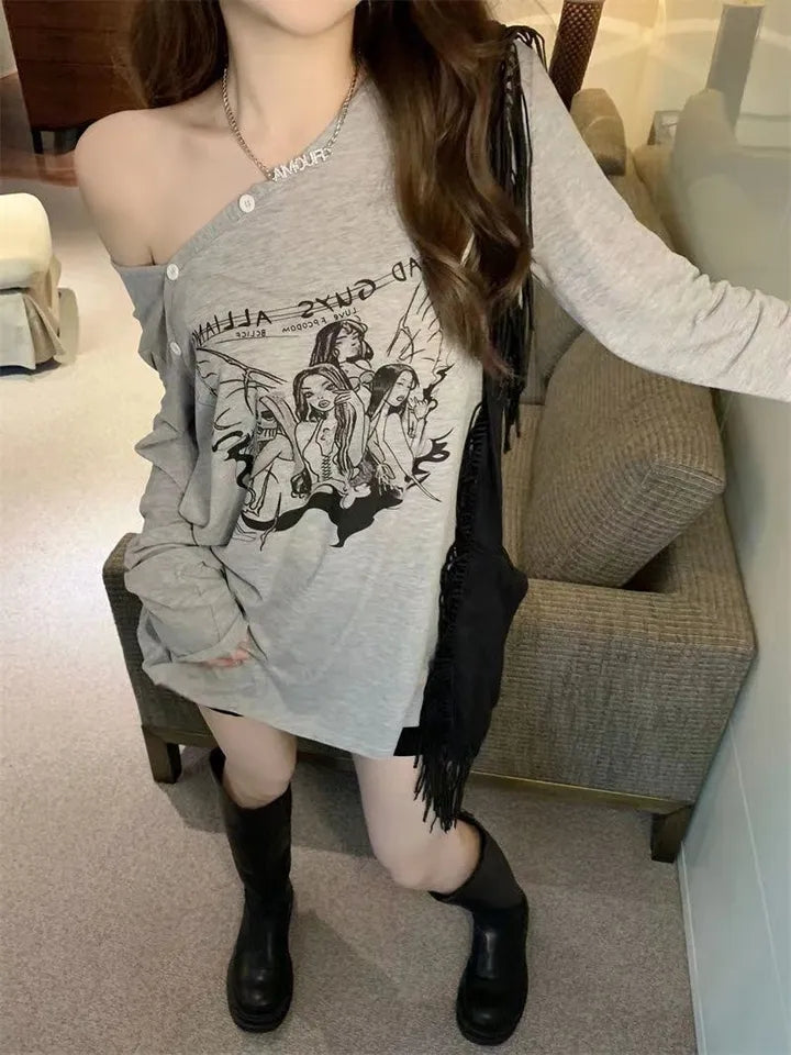 Fairy Graphic Print Long Sleeve T-shirt