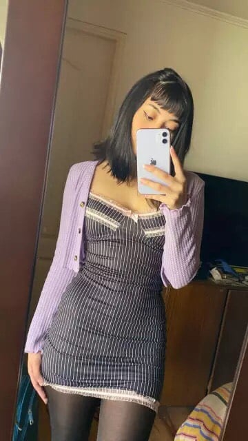 Cute Sexy 90s Black Pink Lace Trim Striped V Neck Mini Dress Dark Academia Aesthetic Goth E-Girl Kawaii Korean Japanese Harajuku Streetwear