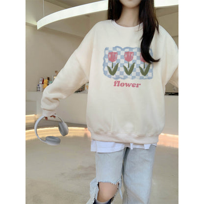 Tulip Flower Print Sweatshirt