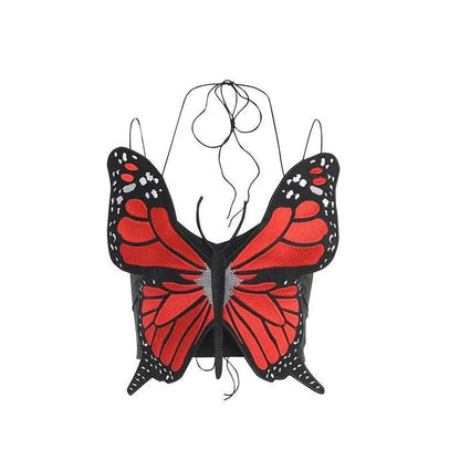 2PCS Butterfly Backless Crop Top