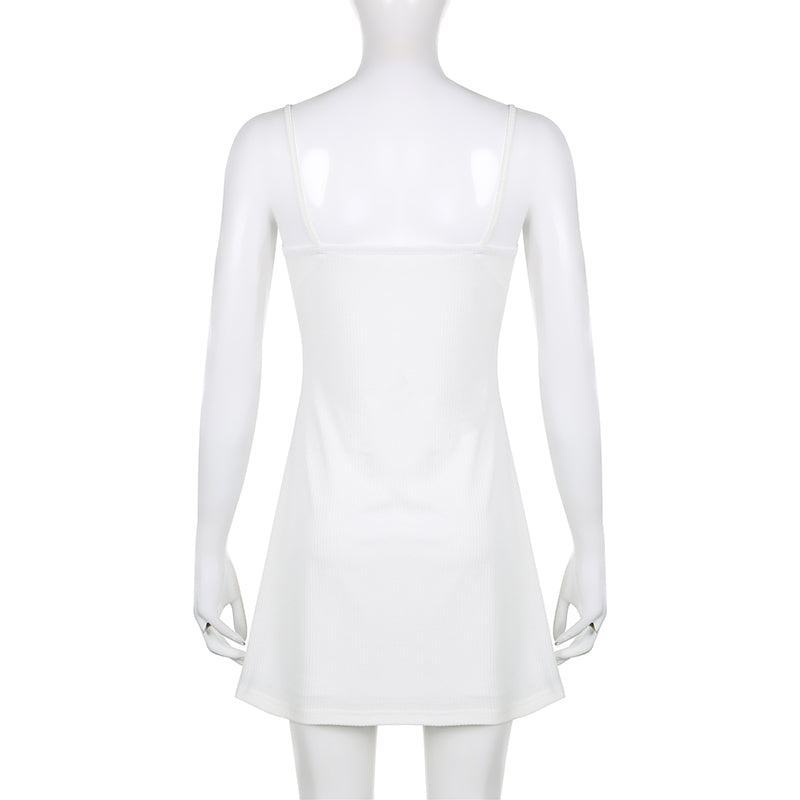White Spaghetti Strap Mini Dress