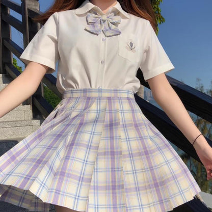 Purple Black Pleated Plaid Skirt Mini High Waisted School Girl Cosplay Sailor E-Girl Kawaii Korean Japanese Harajuku Streetwear
