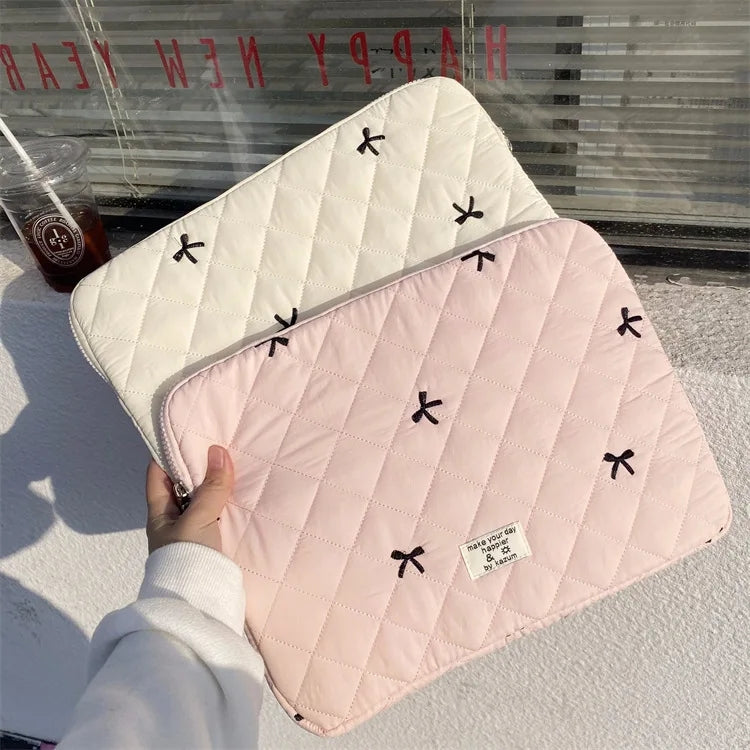 Bow Padded Sleeve Laptop Bag