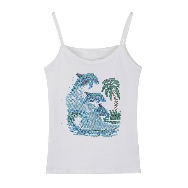 Dolphin Rhinestone Tank Top