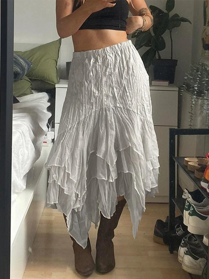 Lace Splice High Waist Maxi Skirt