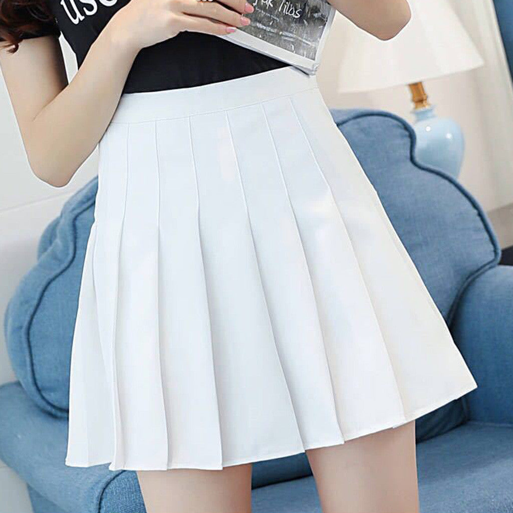 Cute School Girl Pleated High Waisted Tennis Mini Skirts Bottoms E-Girl Kawaii Korean Japanese Harajuku Retro Streetwear Aesthetic