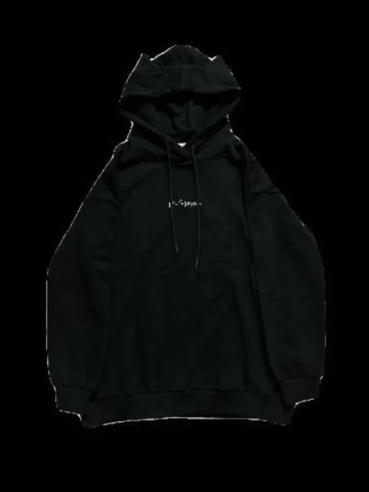 Black Cat Drawstring Sweatshirt