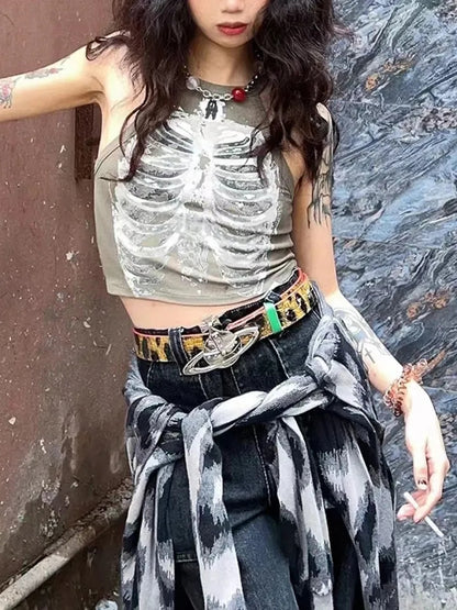 X Ray Rib Print Tank Top