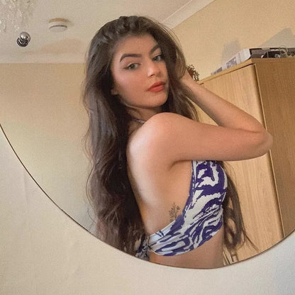 Cute Sexy Tie Dye V-Neck Lace Up Halter Backless Beach Crop Top Summer Aesthetic Casual E-Girl Kawaii Korean Japanese Harajuku