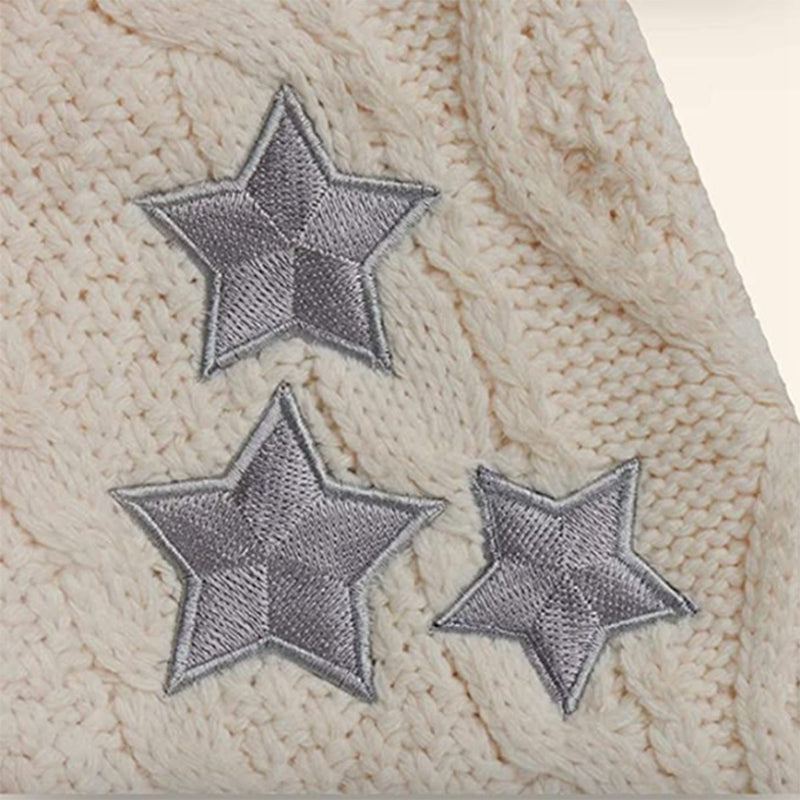Preppy Star Print V Neck Sweater