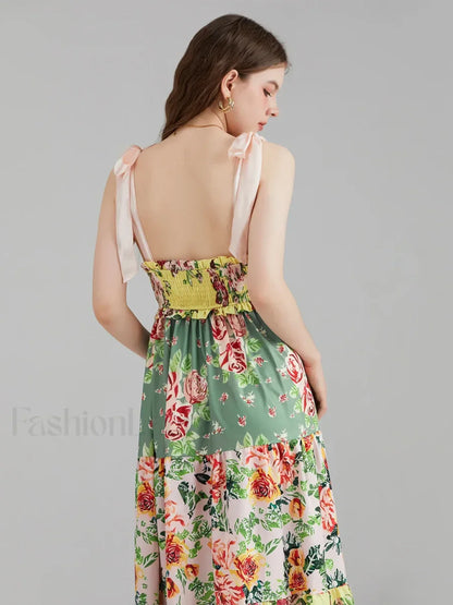 Floral Cami Straps Boho Dress