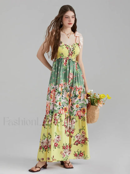 Floral Cami Straps Boho Dress