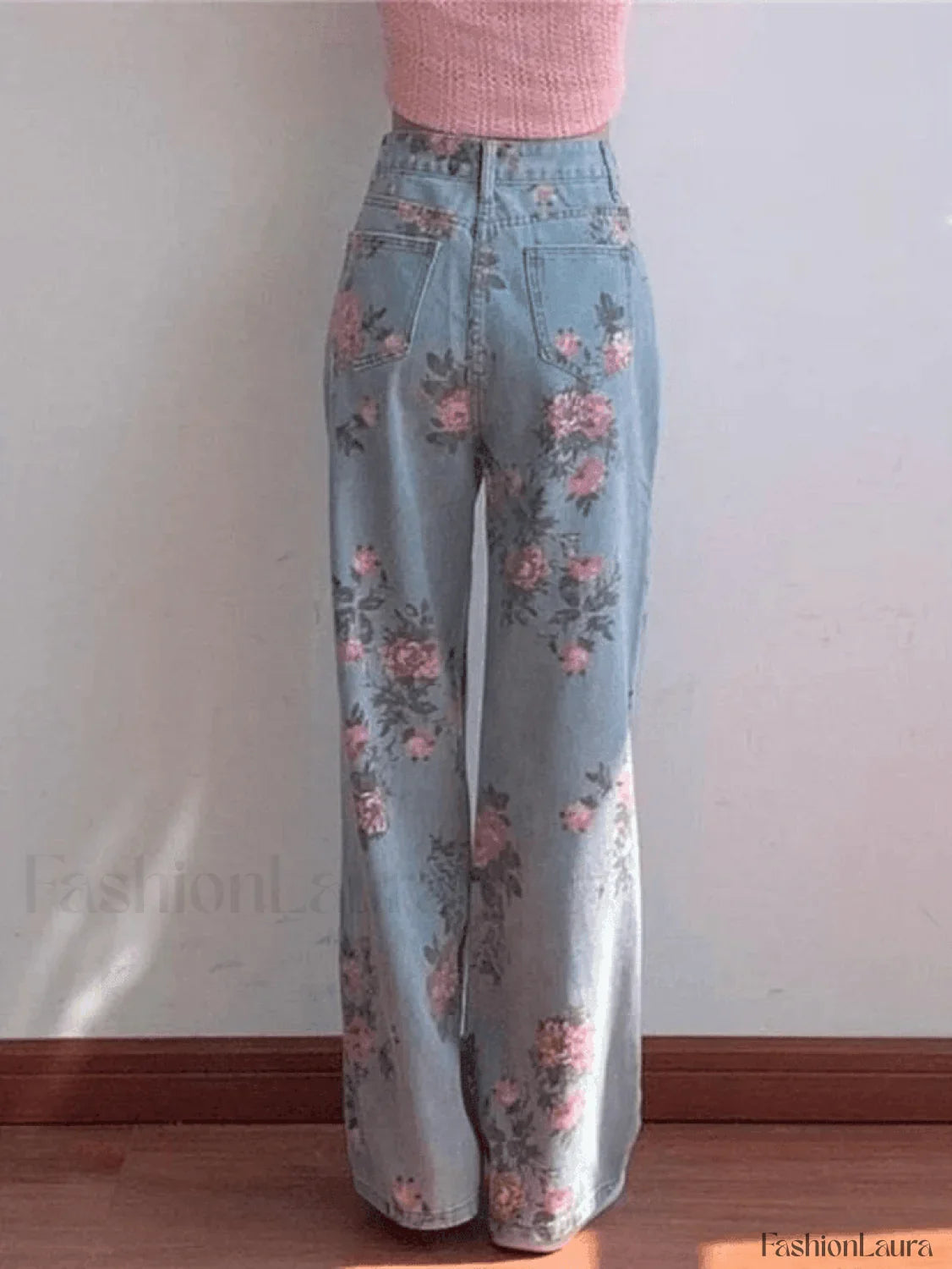 Floral High Rise Boyfriend Jeans