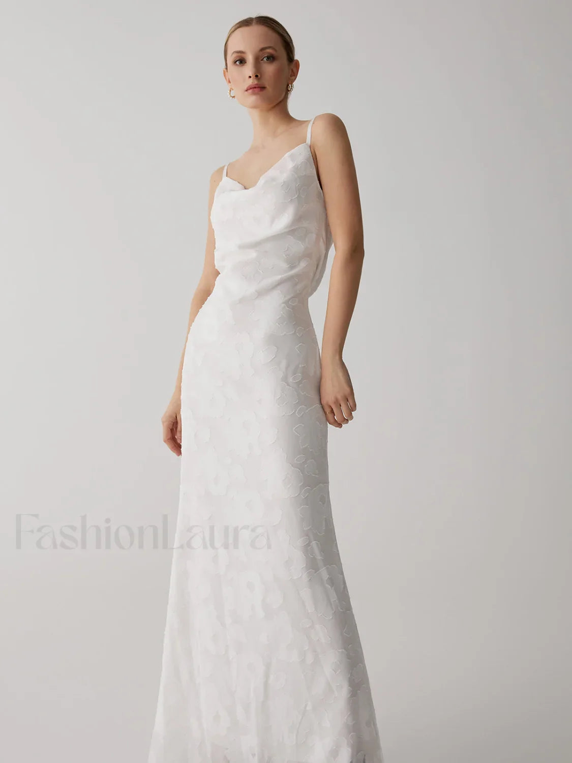 Floral Jacquard Open Trendy Back Long Dress