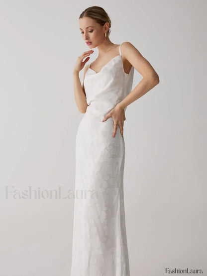 Floral Jacquard Open Trendy Back Long Dress