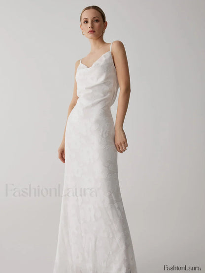 Floral Jacquard Open Trendy Back Long Dress