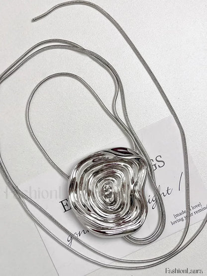 Flower Decor Graceful Drawstring Necklace