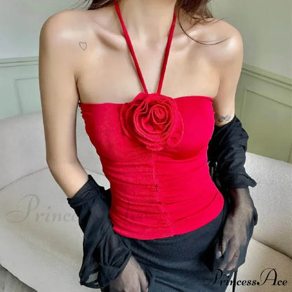 Flower Patchwork halter Tubes Off Shoulder Backless Tank Sexy Women Off Shoulder Ruched Black Mini Vests Tank top