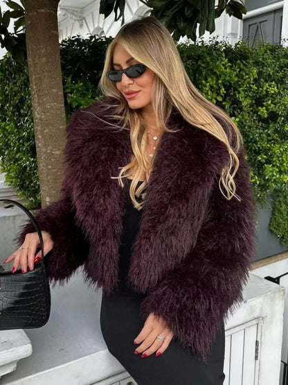 Fuzzy Faux Graceful Fur Short Coat