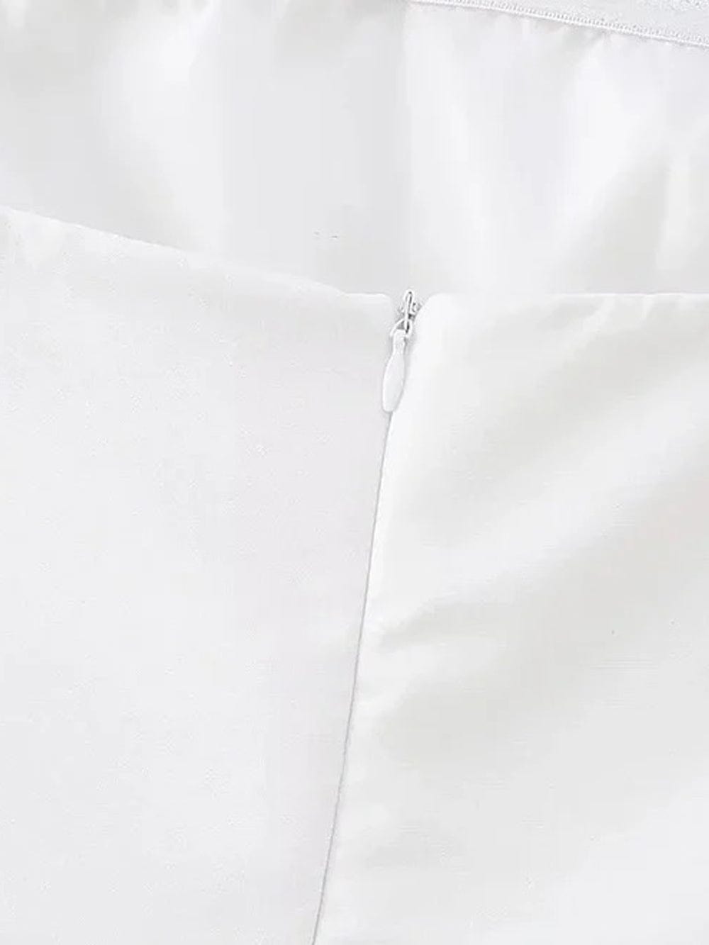 Strapless Princess Seam Pocket Flap Structured A-Line Mini Dress