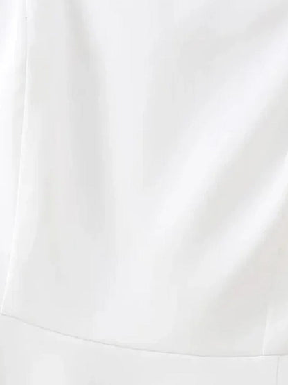 Strapless Princess Seam Pocket Flap Structured A-Line Mini Dress
