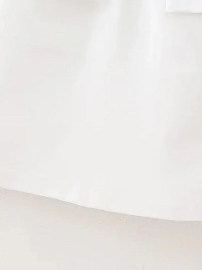 Strapless Princess Seam Pocket Flap Structured A-Line Mini Dress